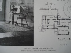 Entrance, House at Dark Harbor ME, 1915. Bissell, Sinkler & Tilden. Lithograph