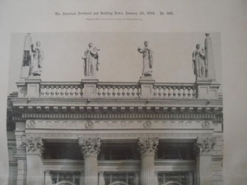 Front: Music Hall, World's Columbian Exhibition, Chicago IL, 1894. Charles B. Atwood