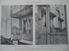 Calvary Church, Rood Screen and Pulpit, Pittsburgh PA, 1911. Cram, Goodhue & Ferguson