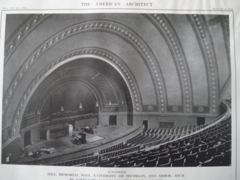 Hill Memorial Hall, University of Michigan in Ann Arbor MI, 1913. Albert Kahn
