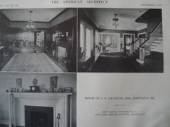 House of A. P. Champlin, Esq., Interior, in Portland ME, 1913. John C. Stevens & John H. Stevens