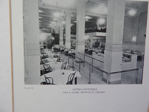 Ontra Cafeteria, Chicago, IL, 1918, Lithograph. Otis & Clark.