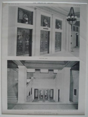 The R. A. Long Building, Kansas City, MO. 1911, Lithograph. Howe, Hoit, & Cutler.