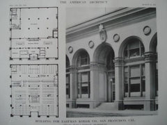 Building for Eastman Kodak Co., in San Francisco CA, 1913. Bliss & Faville. Lithograph