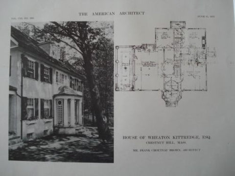 House of Wheaton Kittredge, Esq. in Chestnut Hill MA, 1913. Frank Chouteau Brown