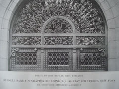 Russell Sage Foundation Building:Entrance Iron Grilles, New York NY, 1915. Grosvenor Atterbury