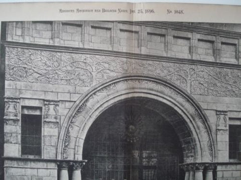 Entrance: Bishopsgate Institute, London, England, 1896. C.H. Townsend. Photo