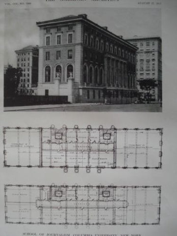 School of Journalism in Columbia University, New York, 1913. McKim, Mead & White