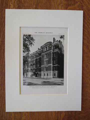 Chandler Apts., Chicago, IL, Schmidt, Garden & Martin, 1916, Lithograph