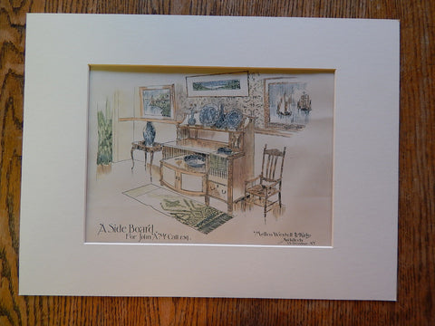 Side Board, John McCall House, Mellen, Westell & Kirby, 1890, Original Plan