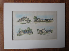 Sketches of Cape Cod, MA, 1887, Original Hand Colored
