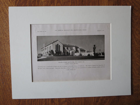 James Shultz, Esq. House, Los Angeles, CA, Harwood Hewitt, 1923, Lithograph