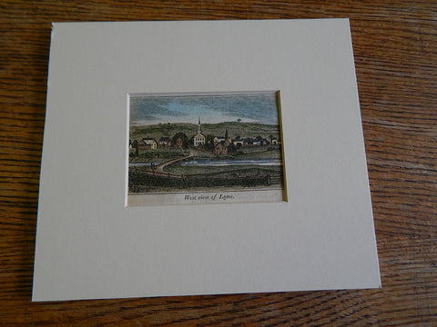 Miniature Illustration, Lyme, Connecticut, 1836. Hand Colored, Original