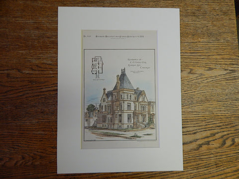 Residence of C T Yerks, Michigan Avenue, Chicago, IL, 1884, Original Plan