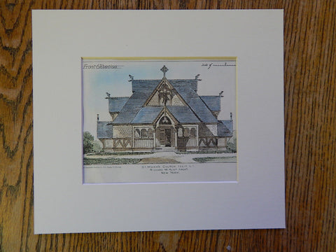 St Mark's Church, Islip, Long Island, NY, 1880, R M Hunt, Archt., Original Plan