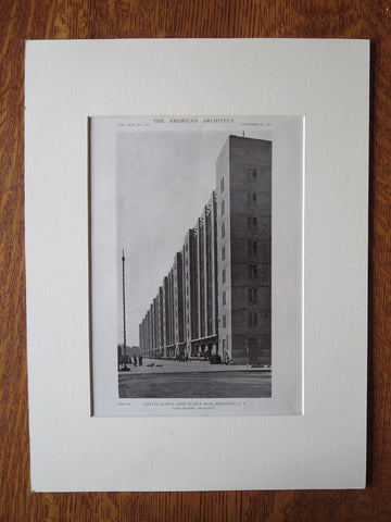 US Army Supply Base, Street View, Brooklyn, NY, Cass Gilbert, 1919, Lithograph