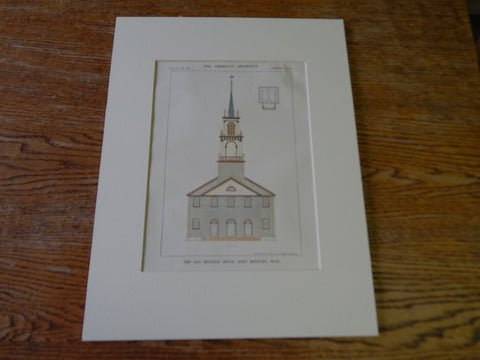 Old Meeting House, West Roxbury, MA, 1913, Original Plan