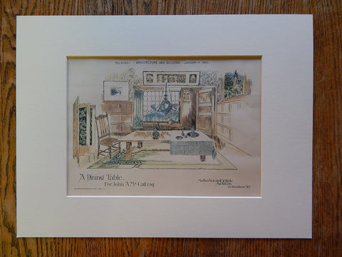 Dining Table, John A. McCall Residence, Mellen Westell & Kirby, 1890, Orig Plan