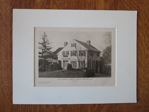 Edward B. Caldwell House,Bridgeport, CT, E. B. Caldwell, Arch., 1924, Lithograph