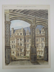 Grand Staircase of Francis I, Chateau de Blois, France, 1885, Original Plan