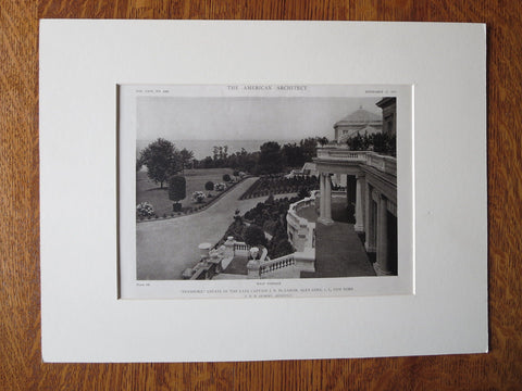 De Lemar Estate, Terrace, Glen Cove, LI, NY, C Gilbert, Archt., 1919, Lithograph