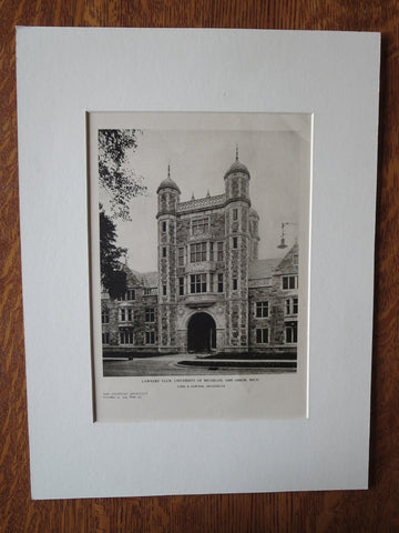 Lawyers' Club, Univ. of Michigan, Ann Arbor, MI, York & Sawyer, 1924, Lithograph
