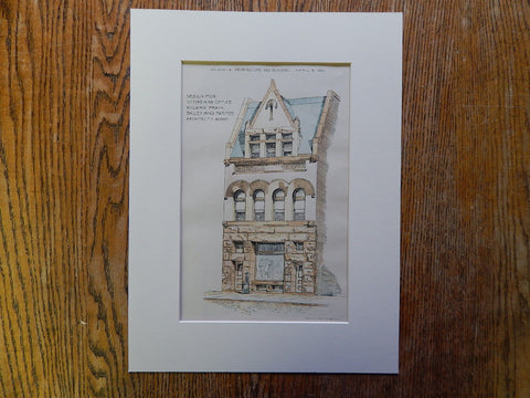 Store, Office Building, Frank, Bailey & Farmer, Architects, Kearney, NE, 1890, Original Plan