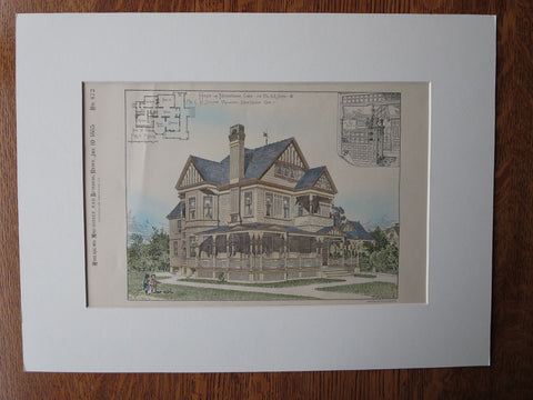 A.R. Smith House, Birmingham, CT, 1885, Original Plan, C.H. Stinton, Arch