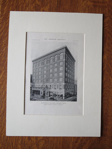Recreation Building, Detroit, MI, Smith, Hinchman & Grylls, 1918, Lithograph
