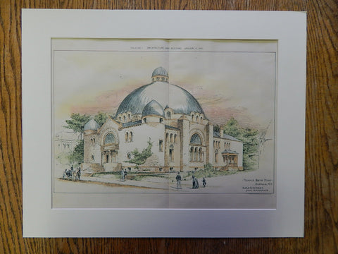 Temple Beth Zion, Buffalo, NY, E & W Kent, Architects, 1890, Original Plan