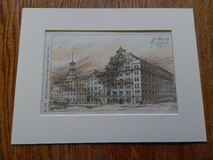 Tobacco Works, GW Gail & Ax, Baltimore, MD, 1886. Hand Colored Original Plan