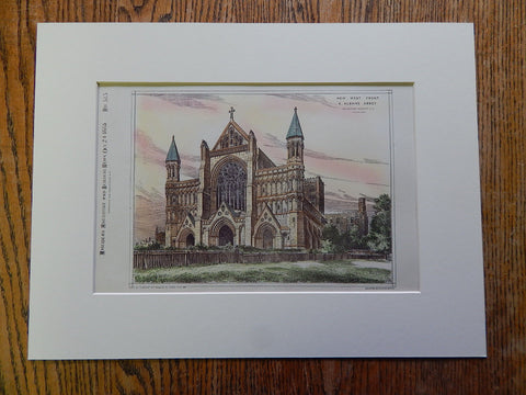 New West Front, St. Alban's Abbey, Hertfordshire, England, Original Plan, 1885