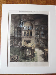 Moorish Room, Marquand Hotel, NY, 1894, Original Plan Hand Colored
