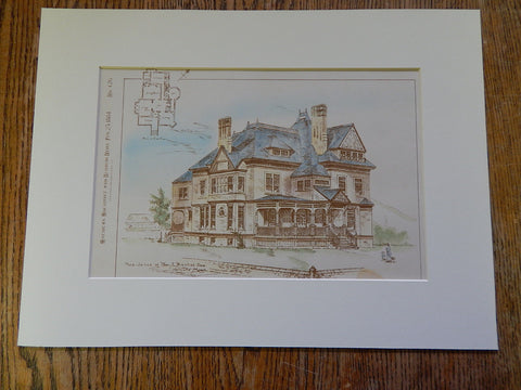 William Prentiss Residence, Holyoke, MA, 1884, William Tubby, Original Plan