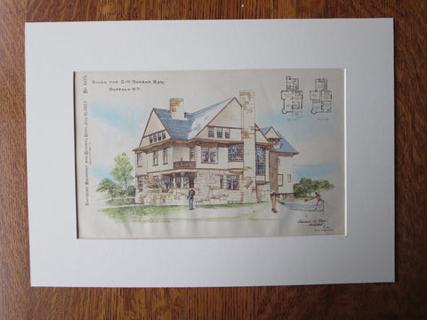 G.H. Dumbar, Esq. House, Buffalo, NY, 1887, Original Plan. Edward A. Keuth
