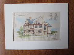 G.H. Dumbar, Esq. House, Buffalo, NY, 1887, Original Plan. Edward A. Keuth