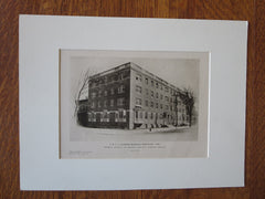 YWCA Residence Exterior, Bridgeport, CT, Edward B. Caldwell Jr, 1924, Lithograph
