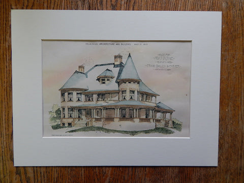 House, Mrs C T Dildine, Kearney, NE, 1890, Original Plan