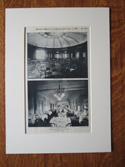 Exchange Club-House, Dining Room, Boston, MA, Ball & Dabney, 1895, Lithograph