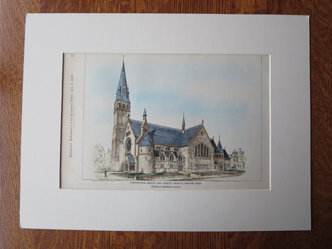 Trinity Church, Boston, MA, Original Plan. Sturgis & Brigham