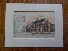 Asbury M.E. Church, Philadelphia, PA, 1885, John Ord, Architect, Original Plan