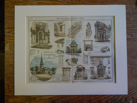 Sketches of Wethersfield, CT, MA, M P Hapgood, 1885, Original Plan, Hand Colored