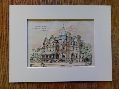 Houses, G.F MacRae, Philadelphia, PA, Joseph Fry, Architect, 1890 ,Original Plan