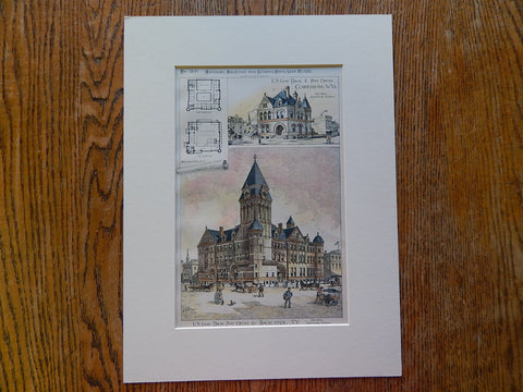 US Post Offices & Court Houses, Clarksburg WV, Rochester NY, 1886, Original Plan