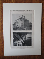 High School Building, York, PA, B.F. Willis, 1900, Lithograph