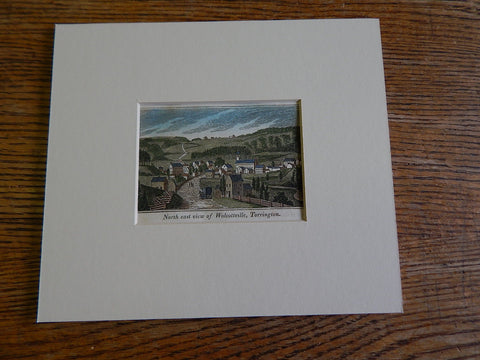 Miniature Illustration, Wolcottville, CT, 1836. Hand Colored, Original
