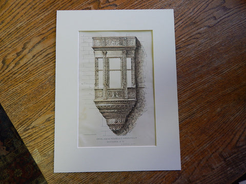 Oriel, House of C Vanderbilt, New York, R M Hunt, Architect, 1880, Original Plan