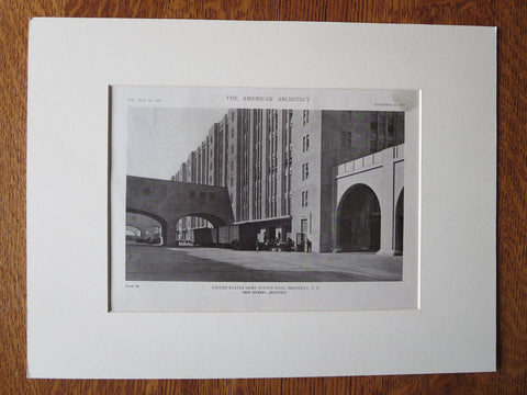 US Army Supply Base, Brooklyn, NY, Cass Gilbert, Archt., 1919, Lithograph