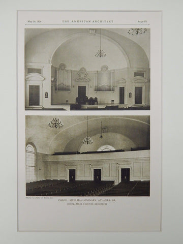 Interior, Chapel, Spelman Seminary, Atlanta, GA, 1928, Lithograph