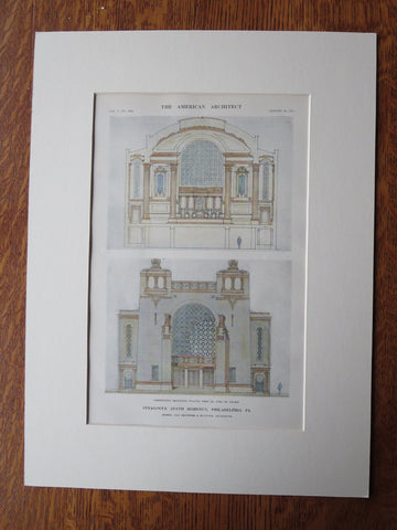 Adath Jeshurun Synagogue, Philadelphia, PA, 1911, Original Plan. Day & Klauder